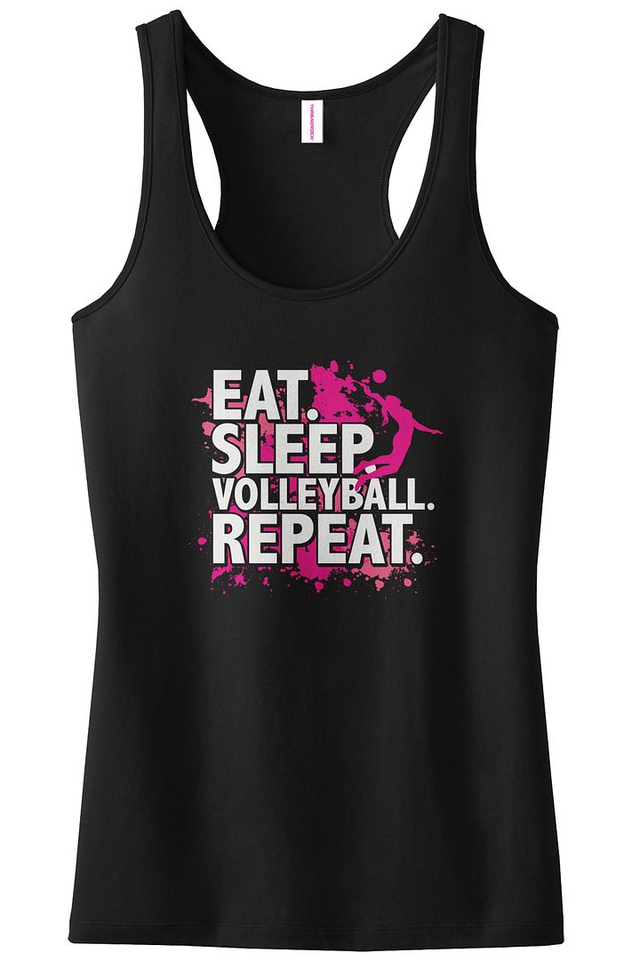 Threadrock Womens Eat Sleep Volleyball Repeat Racerback Tank Top Volley Ball Ebay